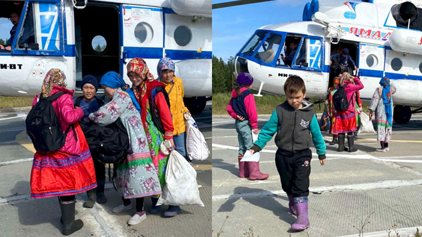 Дети тундровиков на вертолетах возвращаются в интернаты Шурышкарского района