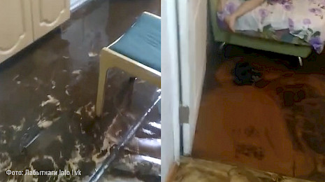 Грязевые ванны устроили коммунальщики жителям Лабытнанги. ВИДЕО