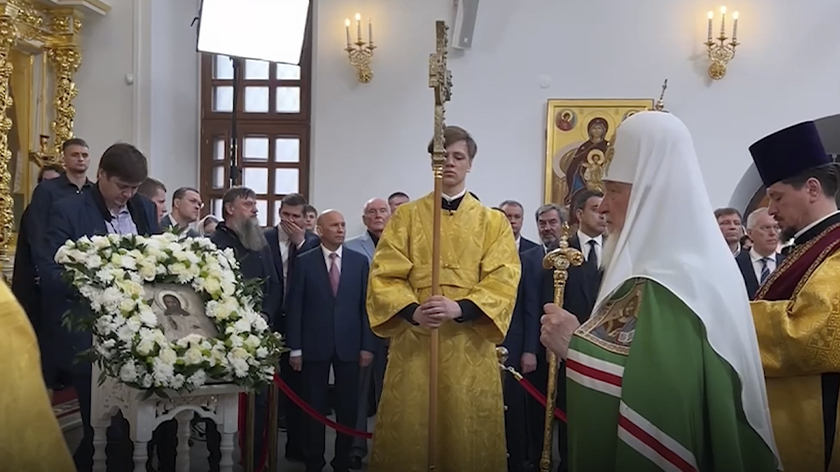 Патриарх Кирилл освящает храм Вознесения Господня в Тобольске. ВИДЕО