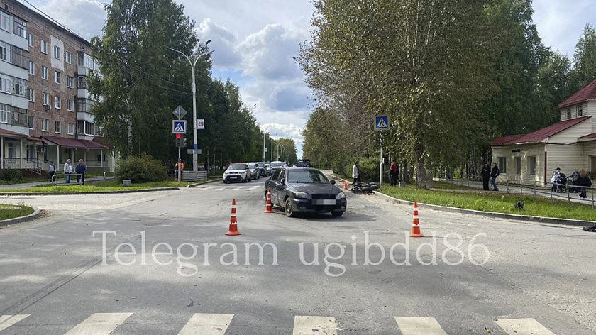 Байкер пострадал в массовой аварии в Урае