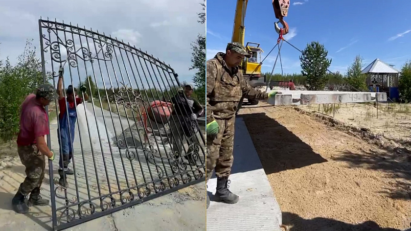 В Губкинском продолжается облагораживание городского кладбища. ВИДЕО