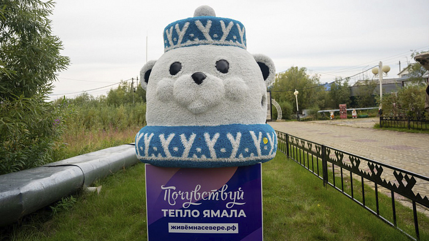 Обогреватель в виде белого медведя появился в Аксарке